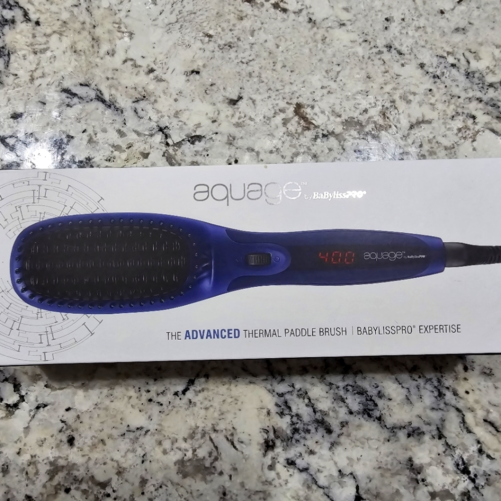 NWT Aquage BaByliss Heated Paddle Brush